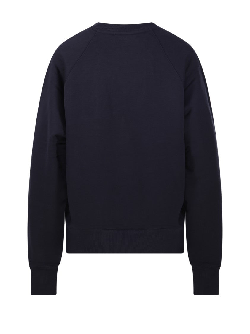 Ami Organic Cotton Sweatshirt With Embroidered Detail