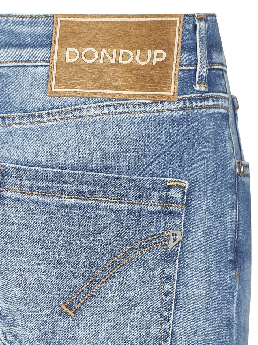 Dondup Light Blue High-Waisted Denim Trousers