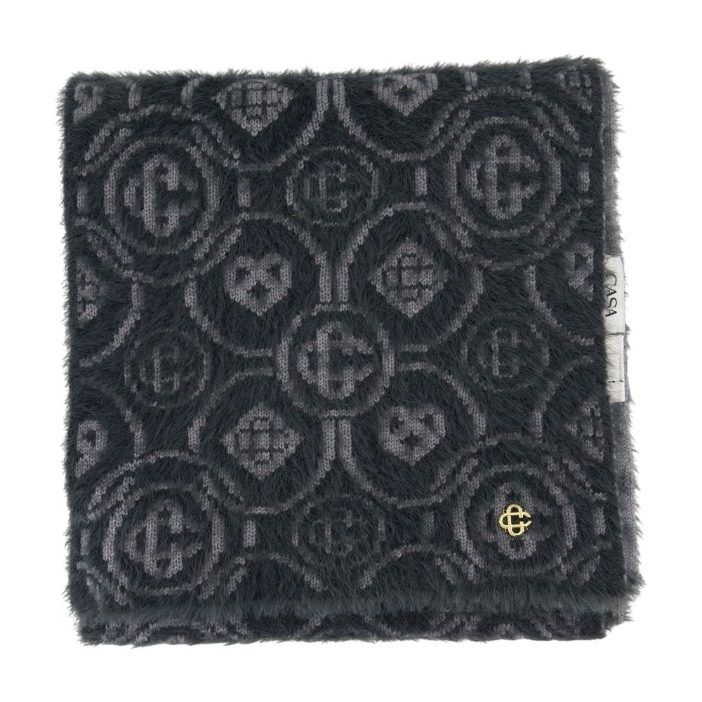 Casablanca Fluffy Monogram Scarf - Nylon - Grey