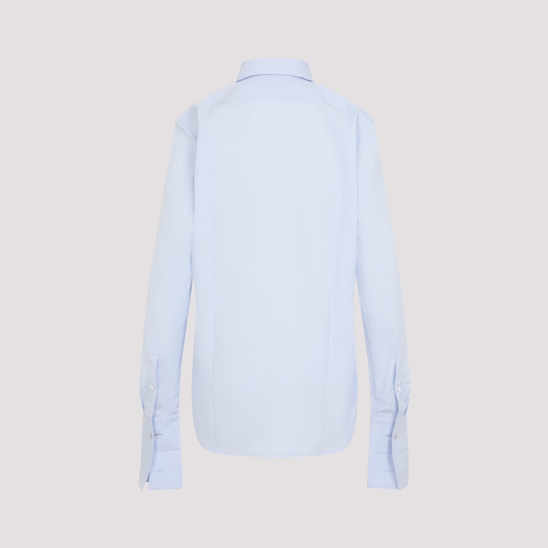 Dries Van Noten Classic Blue Cotton Shirt With Oversized Cuffs