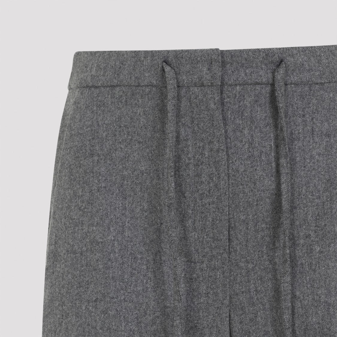 Max Mara Cropped Wide-Leg Pants In Textured Grey Fabric