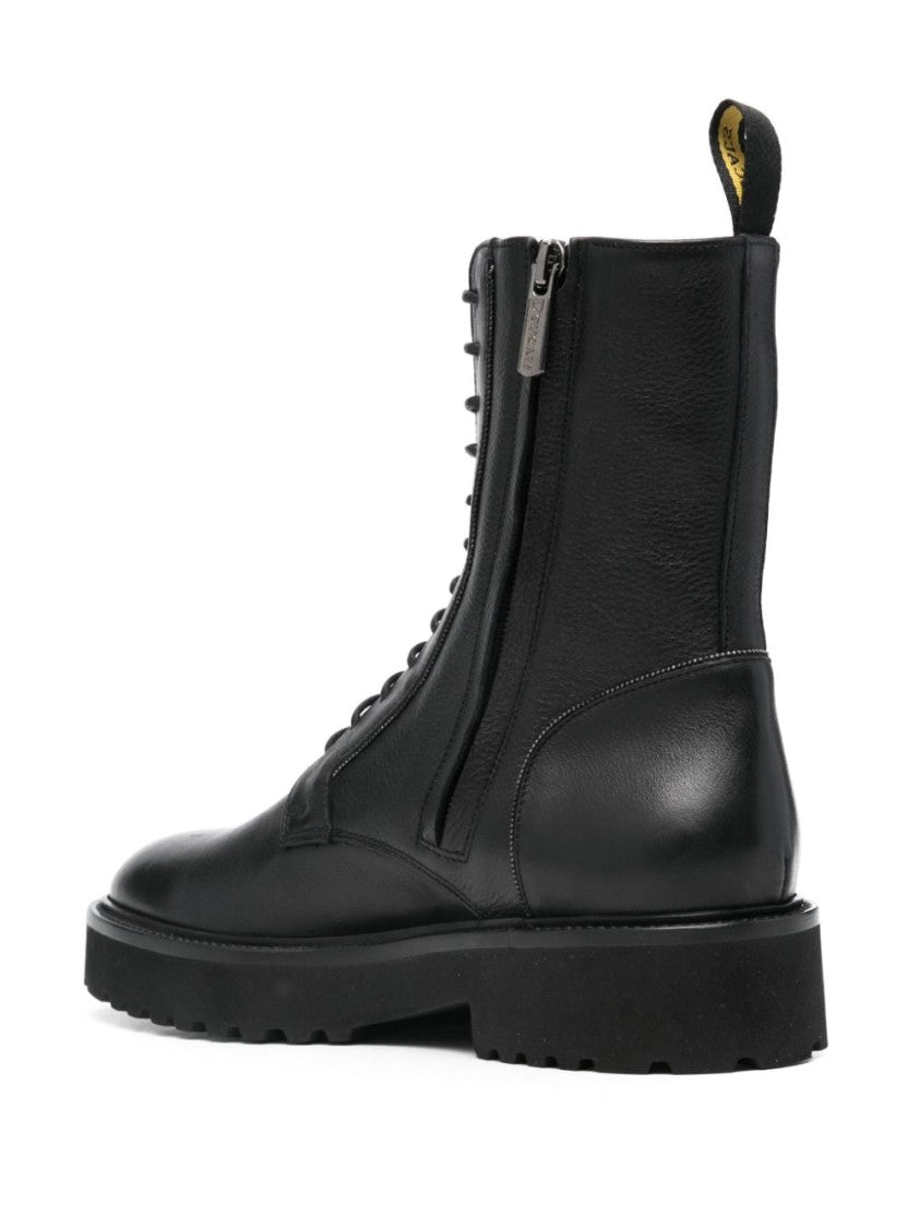 Doucal's Lace-Up Ankle Boots With Sturdy Rubber Sole
