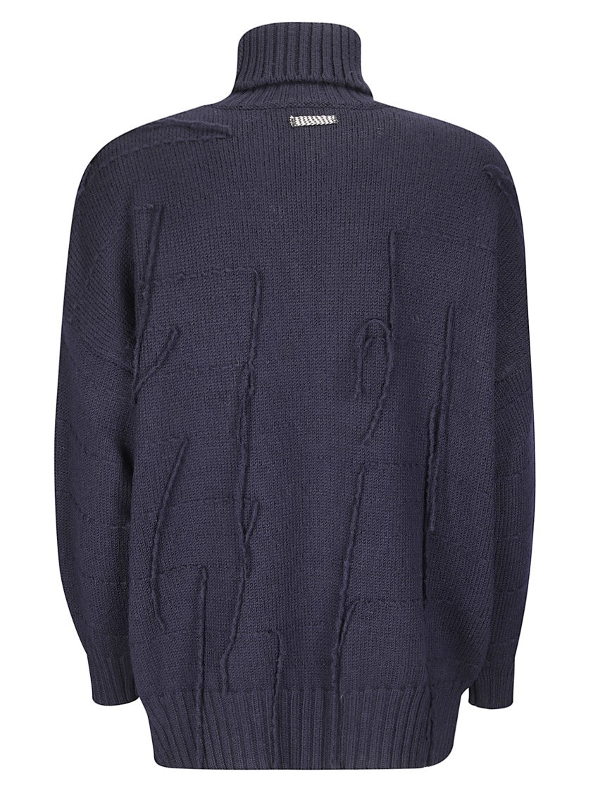 Archiviob Fringed Merino Wool Sweater With Playful Detailing