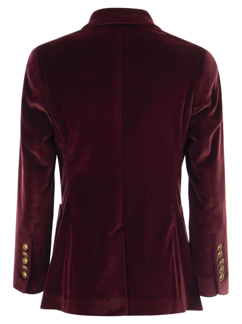 Saulina Antonia - Single-Breasted Velvet Jacket