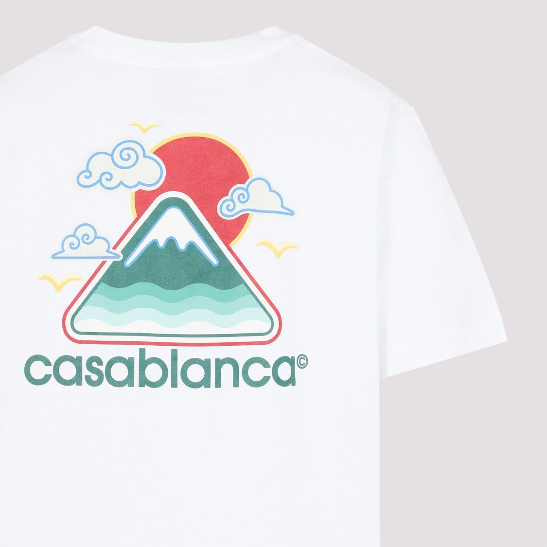 Casablanca White Organic Cotton Mountains Waves Screen T-Shirt