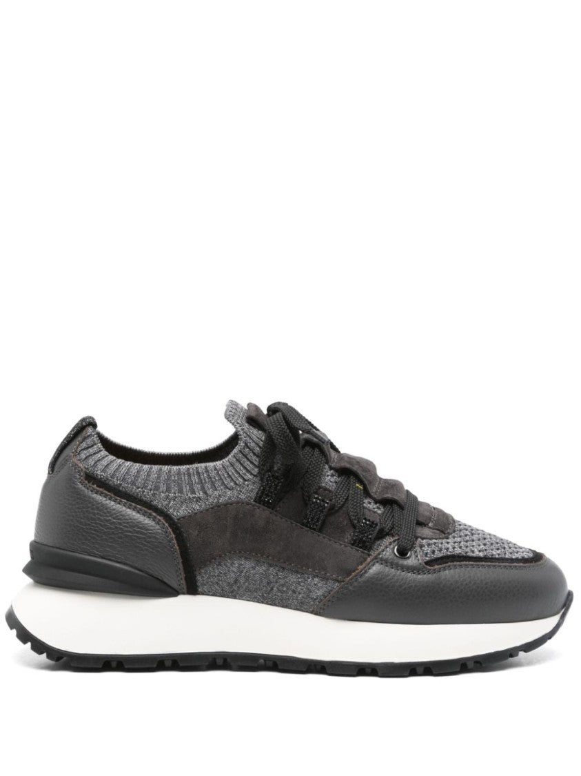 Doucal's Textured Black Trainers