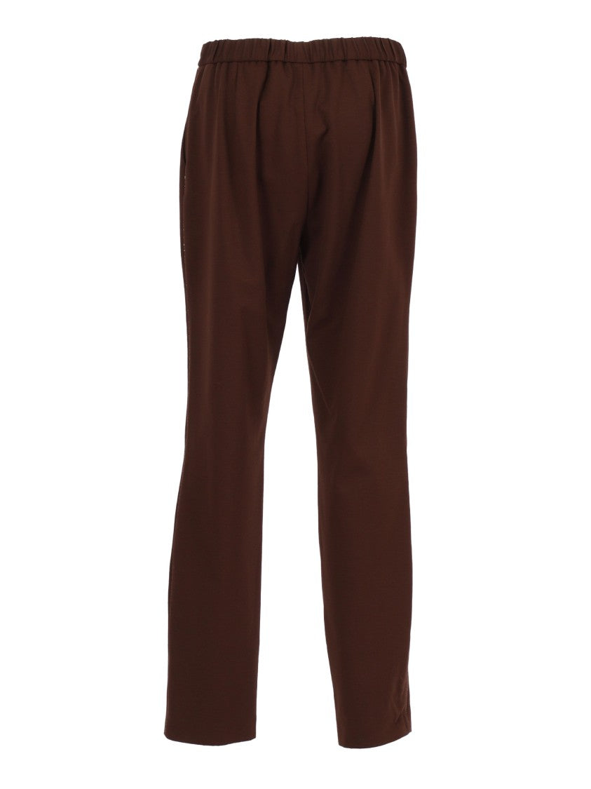 Fabiana Filippi Ebano Jersey Punto Milano Pleated Jogging Trousers