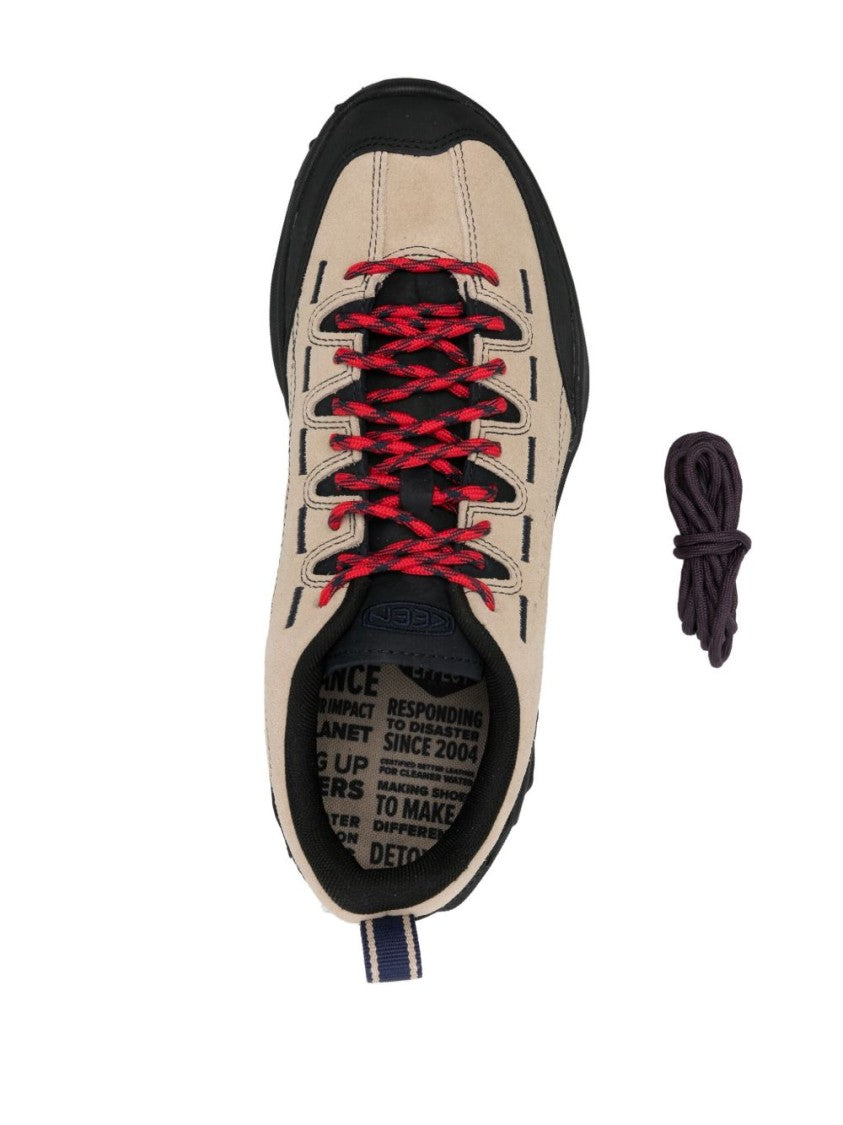 Keen Beige Vitello Leather Sneakers With Rugged Outsole