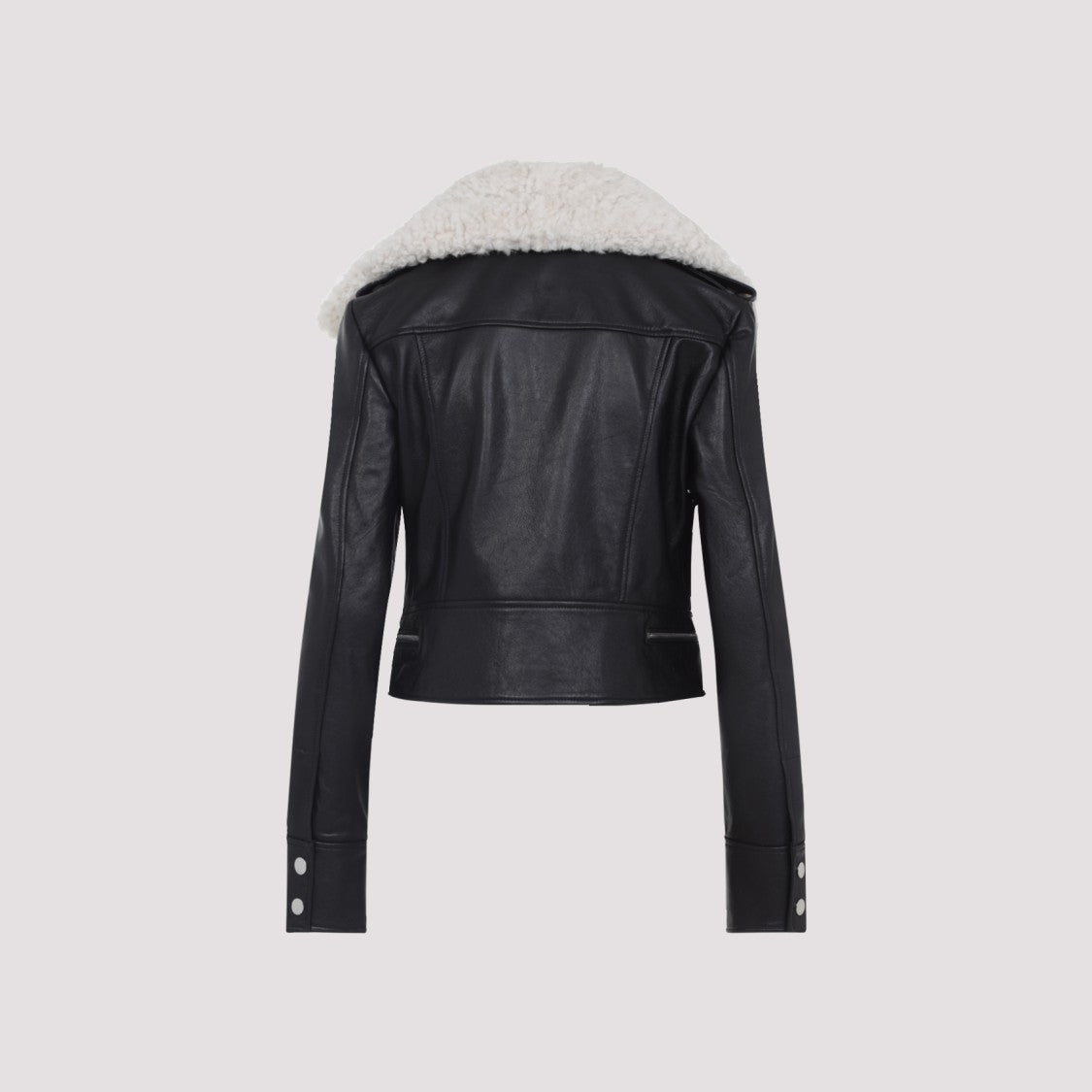 Sportmax Sportmax Black Leather Toscana Biker Jacket