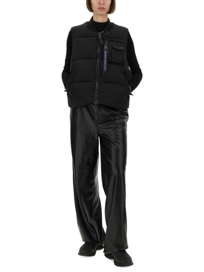 Alpha Industries Puffy Sleeveless Vest With High Collar