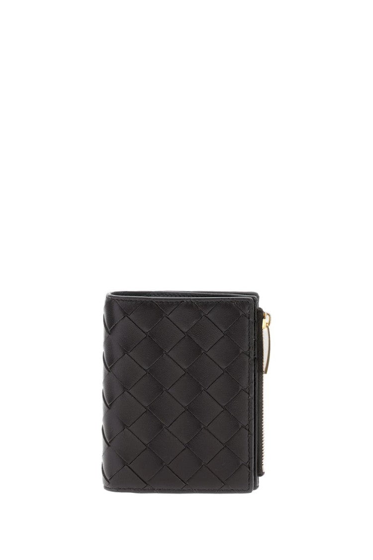 Bottega Veneta Textured Black Wallet With Signature Woven Pattern