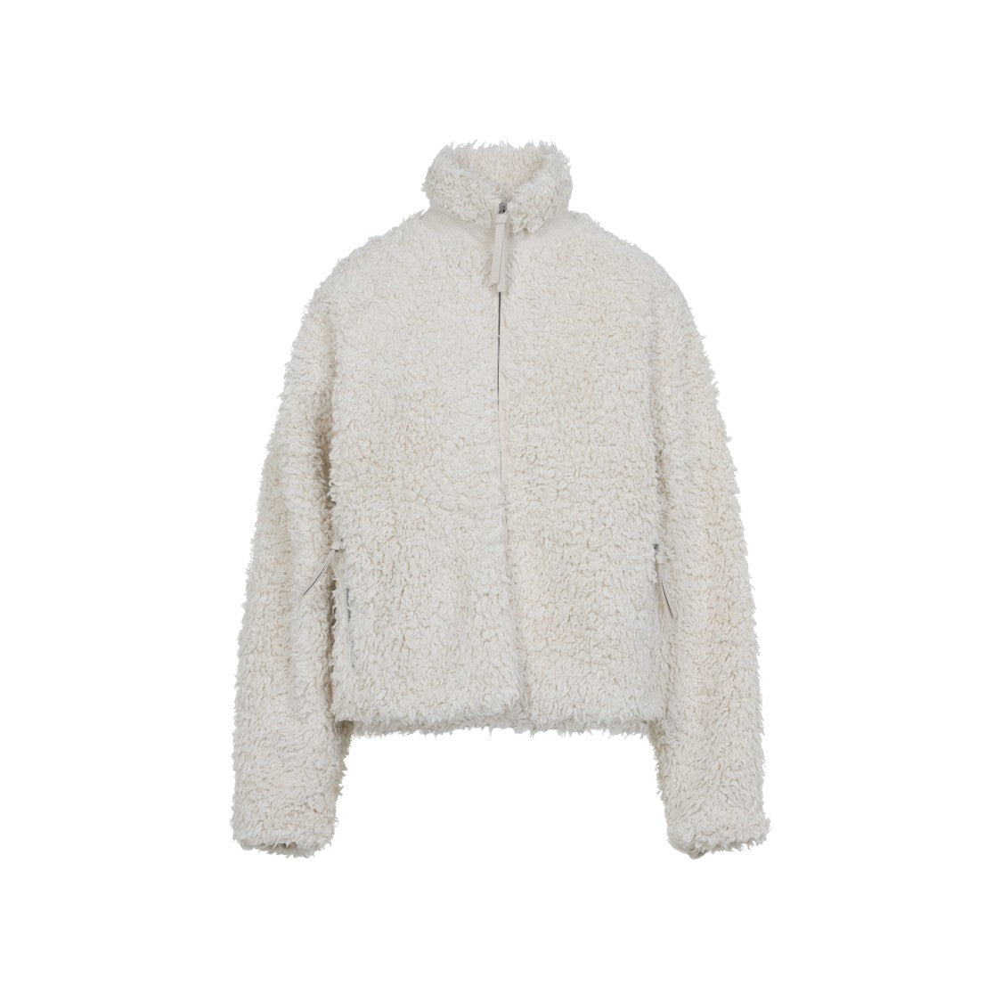 Jil Sander Textured White Jacket With High Collar