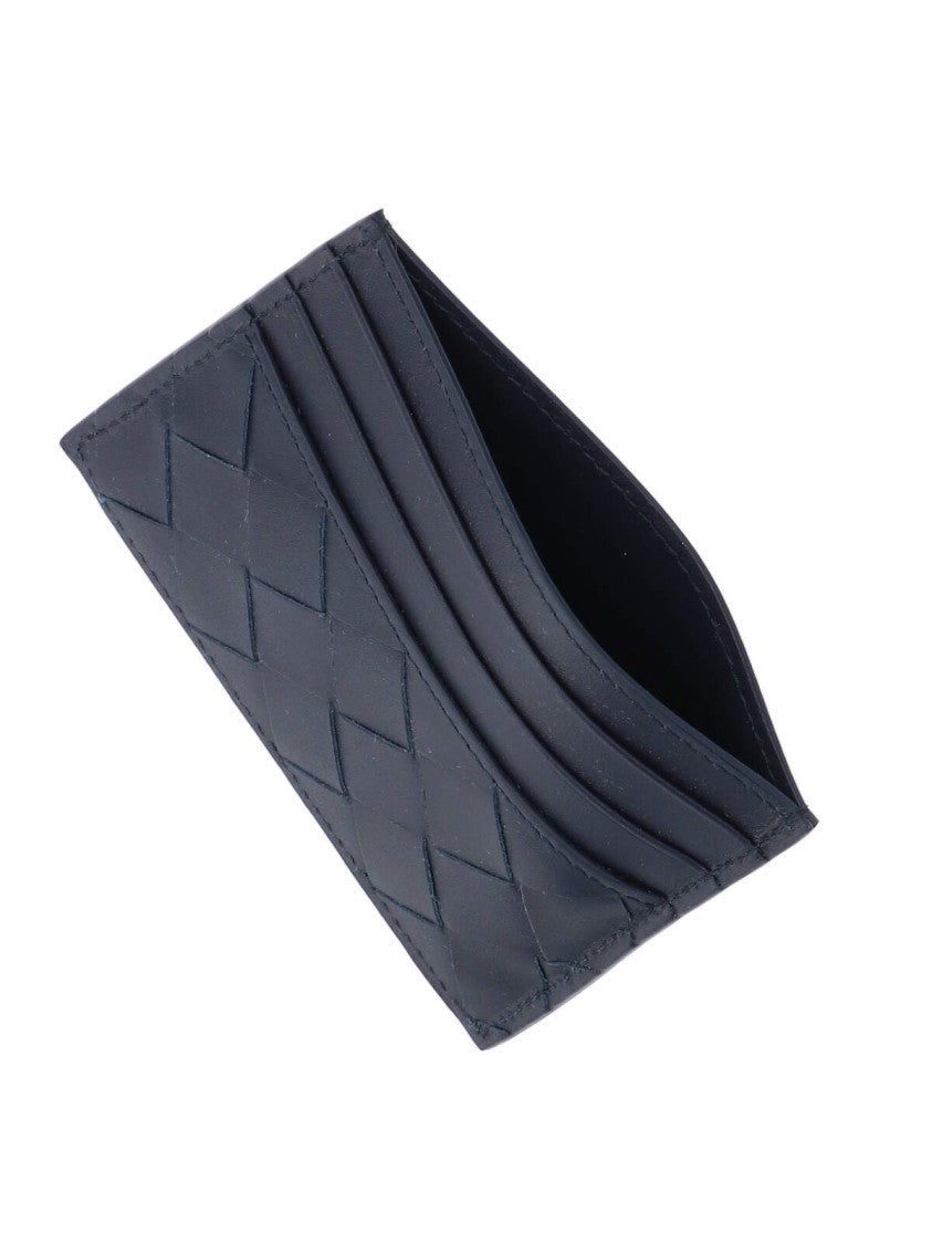 Bottega Veneta Woven Black Leather Cardholder With Six Slots