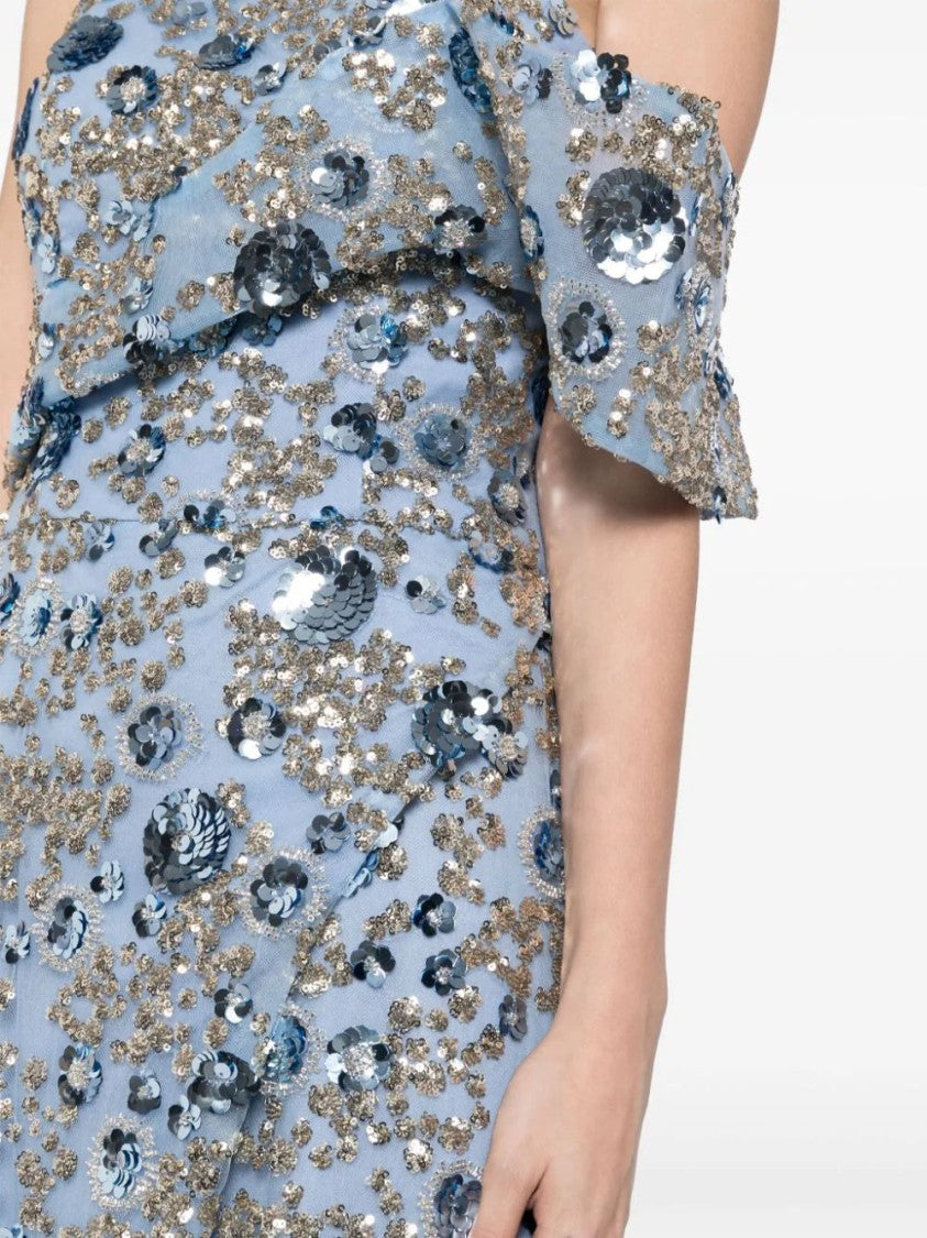 Saiid Kobeisy Tulle Dress, With Envelope Skirt And Off-Shoulder Sleeve And Tulle Tail
