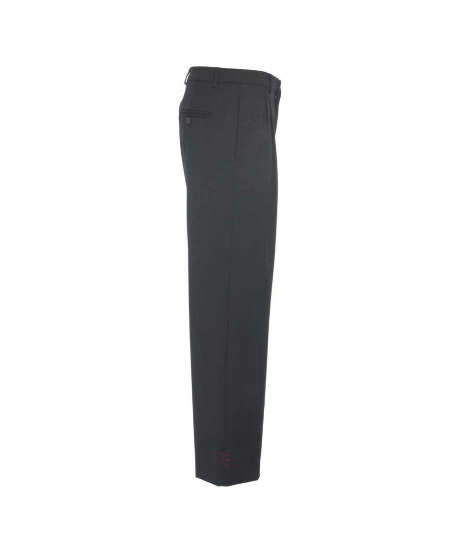 Amaranto Pleated Straight-Leg Pants With Tailored Finish