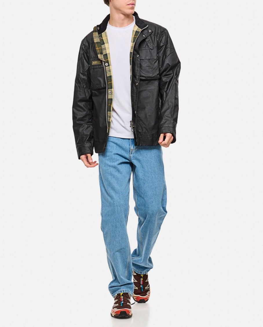 Barbour Functional Black Jacket With Press Button