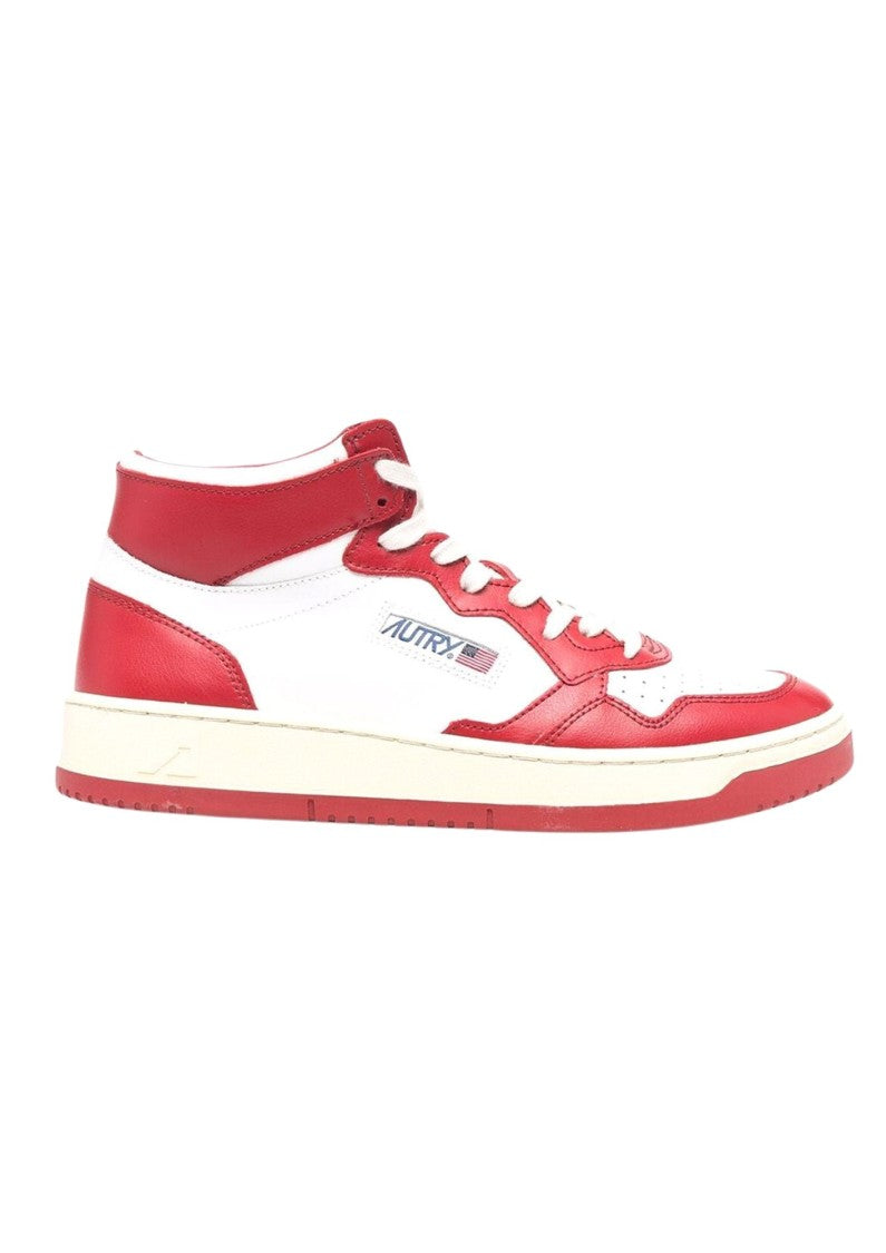 Autry Medalist Low Mid-Top White Leather Sneakers
