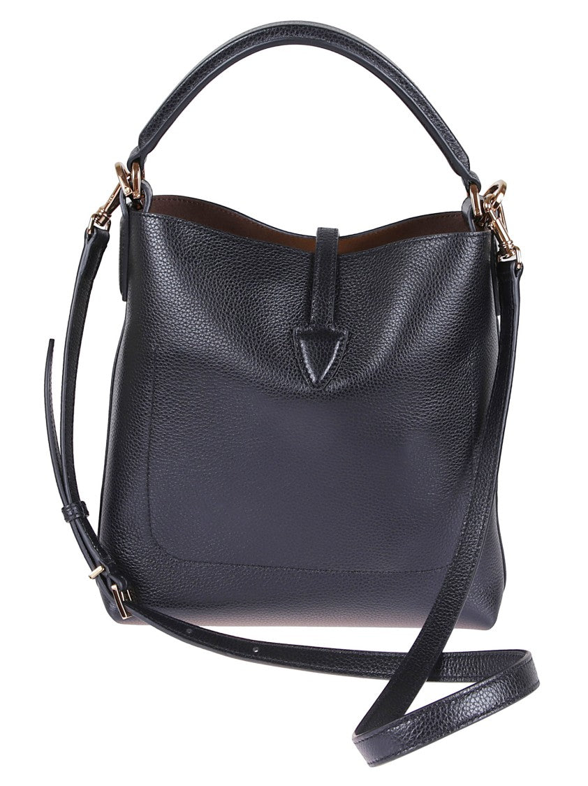 Tod's Hammered Leather Shoulder Bag With T Pendant