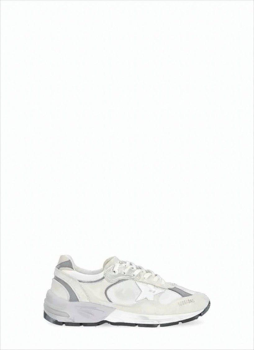 Golden Goose Low-Profile White Sneakers With Distressed Finish And Star Emblem