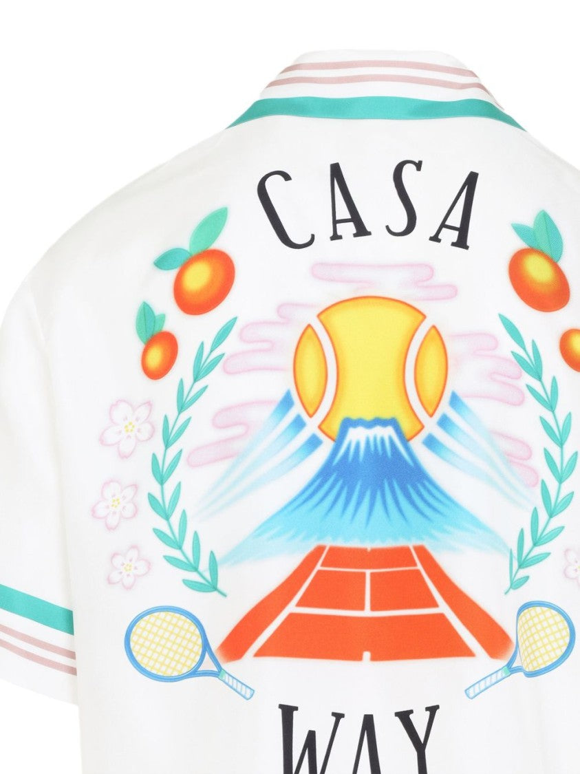 Casablanca Silk Short-Sleeved Shirt With Multicolored Print