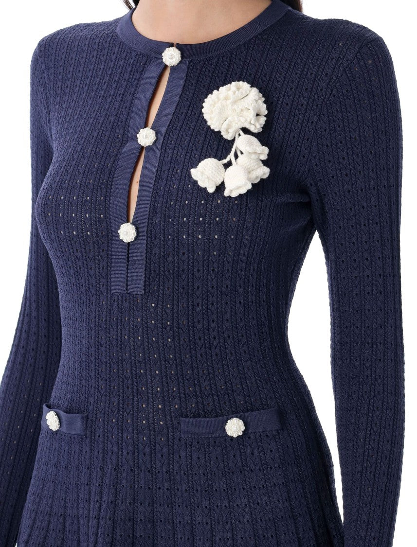Self-Portrait Knit Mini Dress Ls