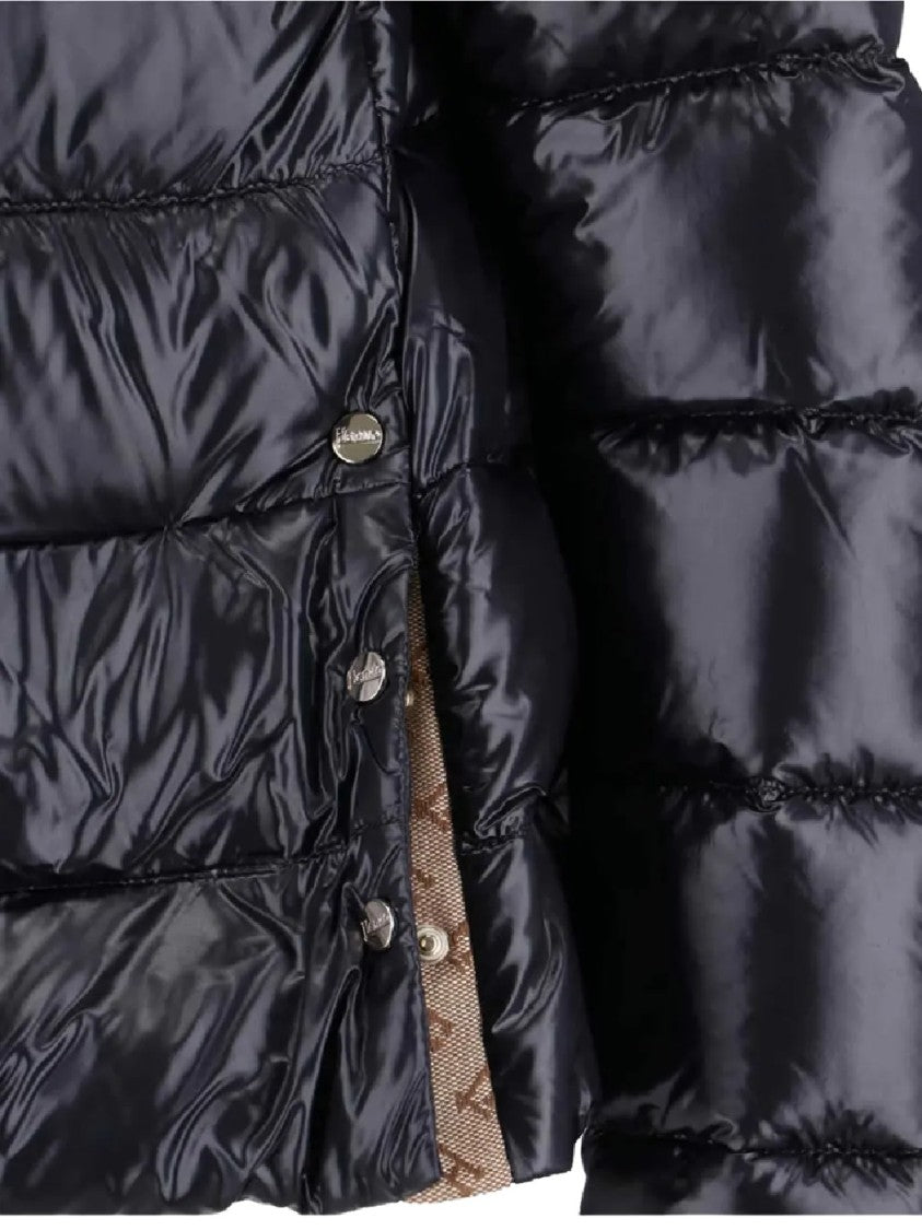 Herno Shiny Black Puffer Jacket With High Collar