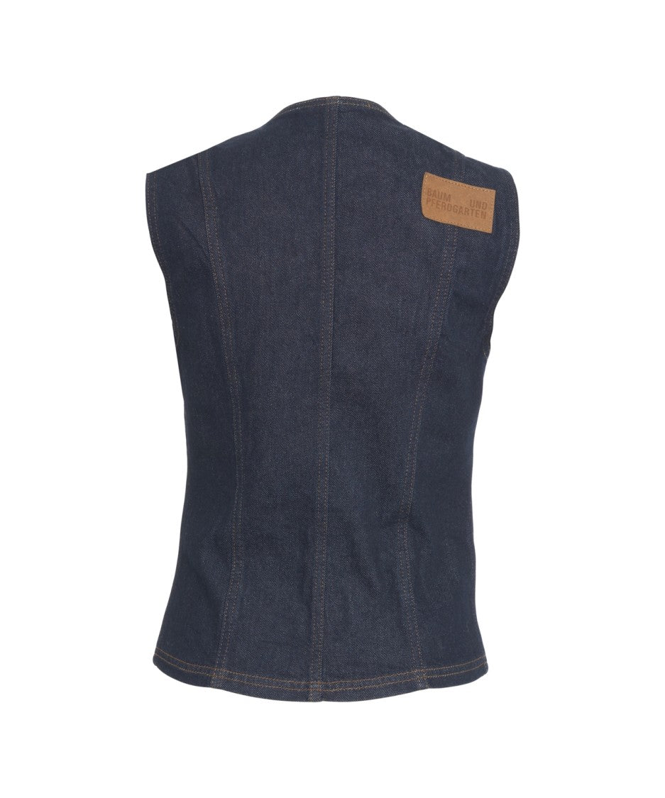 Baum Und Pferdgarten Gilet In Denim 'Mene'