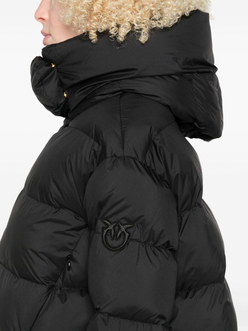 Pinko Cropped Puffer Jacket With High Padded Collar