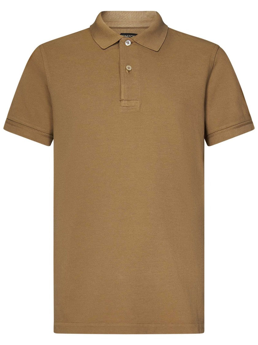Tom Ford Short-Sleeved Beige Polo Shirt