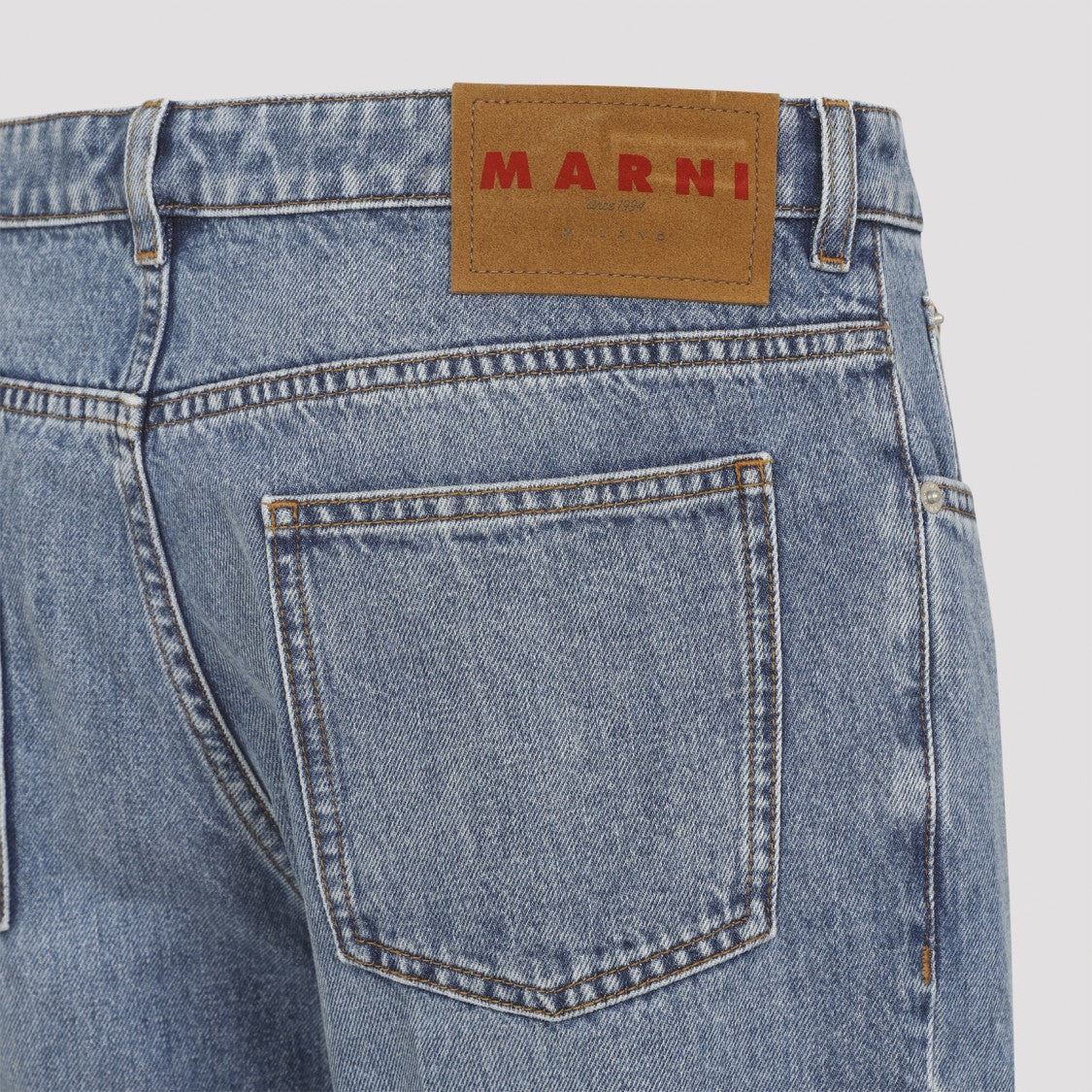 Marni Deep Blue Cotton Washed Bull Denim 5-Pocket Jeans