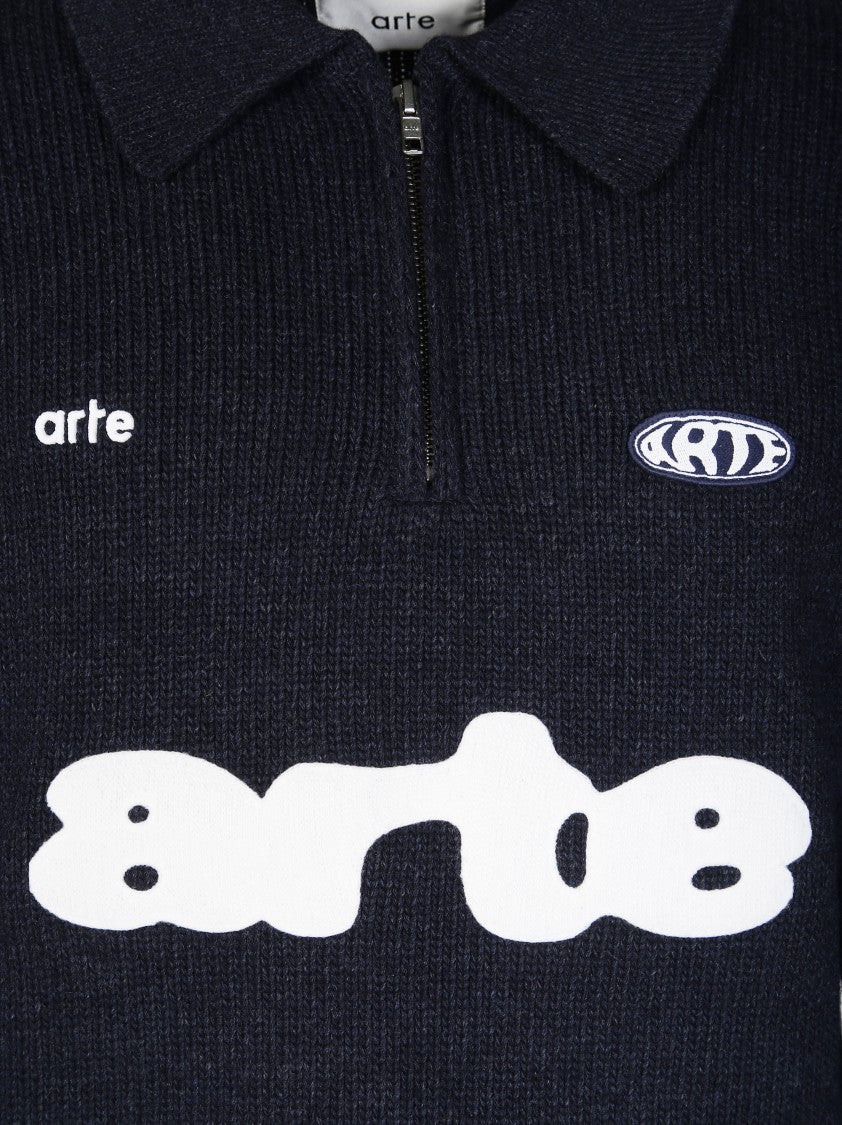 Arte Long Sleeve Polo Shirt With Print
