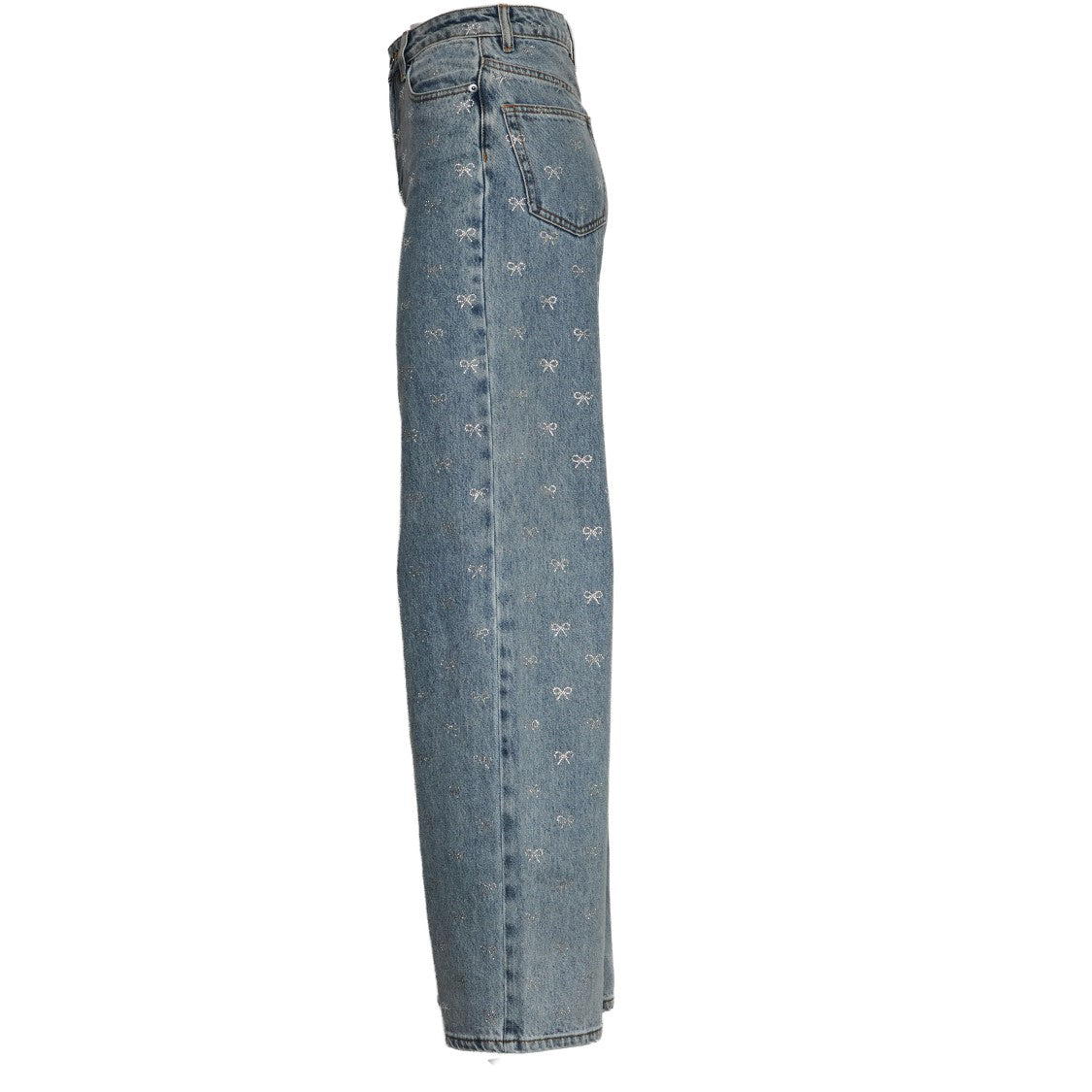 Self-Portrait Light Blu Diamante Bow Jeans