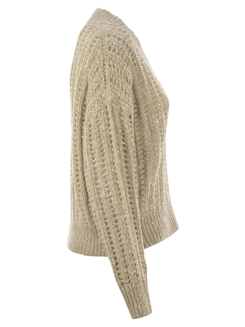 Brunello Cucinelli Silk And Linen V-Neck Sweater