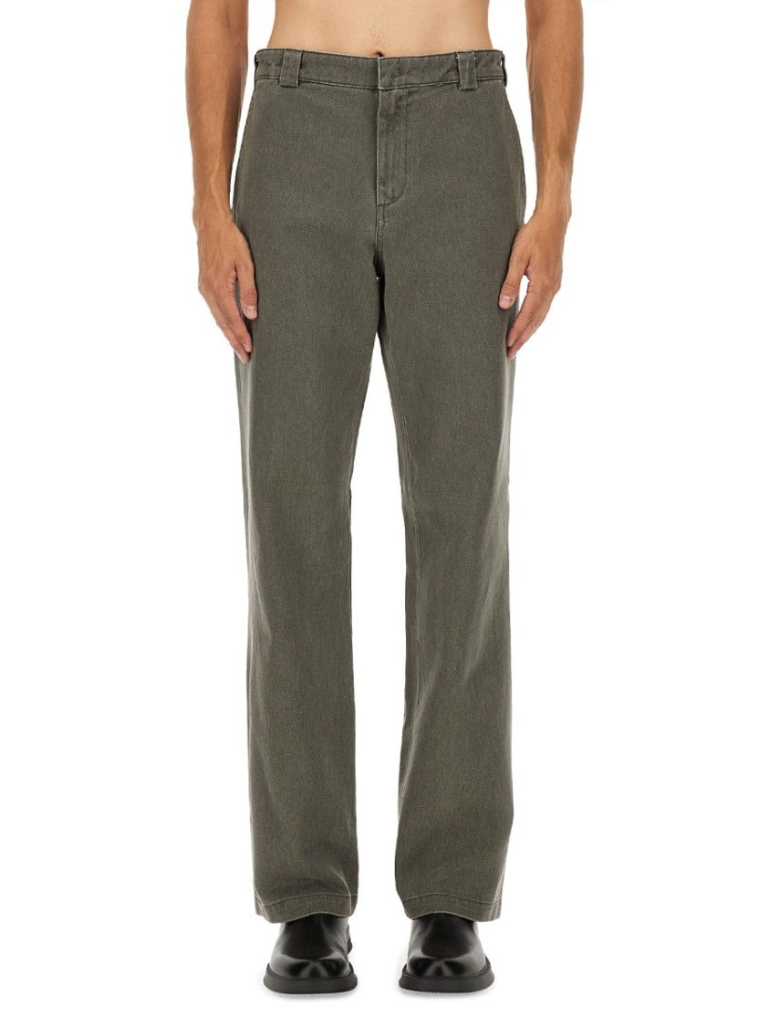 Aspesi Straight-Leg Cotton Pants With Mid-Rise Waist And Belt Loops