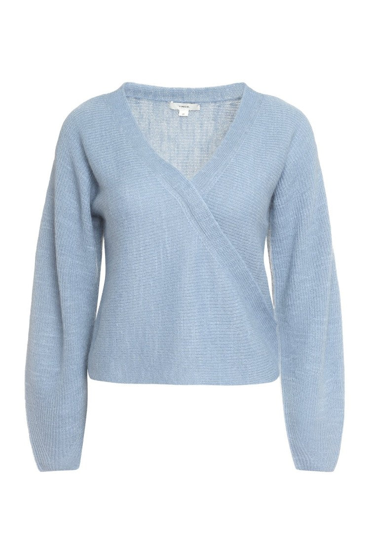 Vince Ribbed Cross Front Pullover