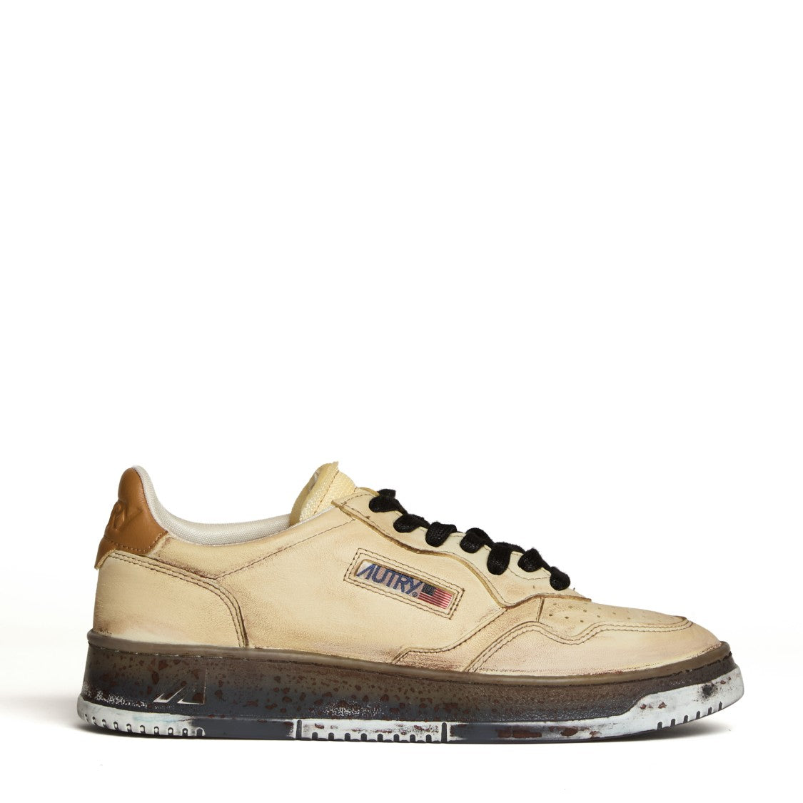 Autry Vintage-Inspired Low-Top Sneakers With Brown Accents