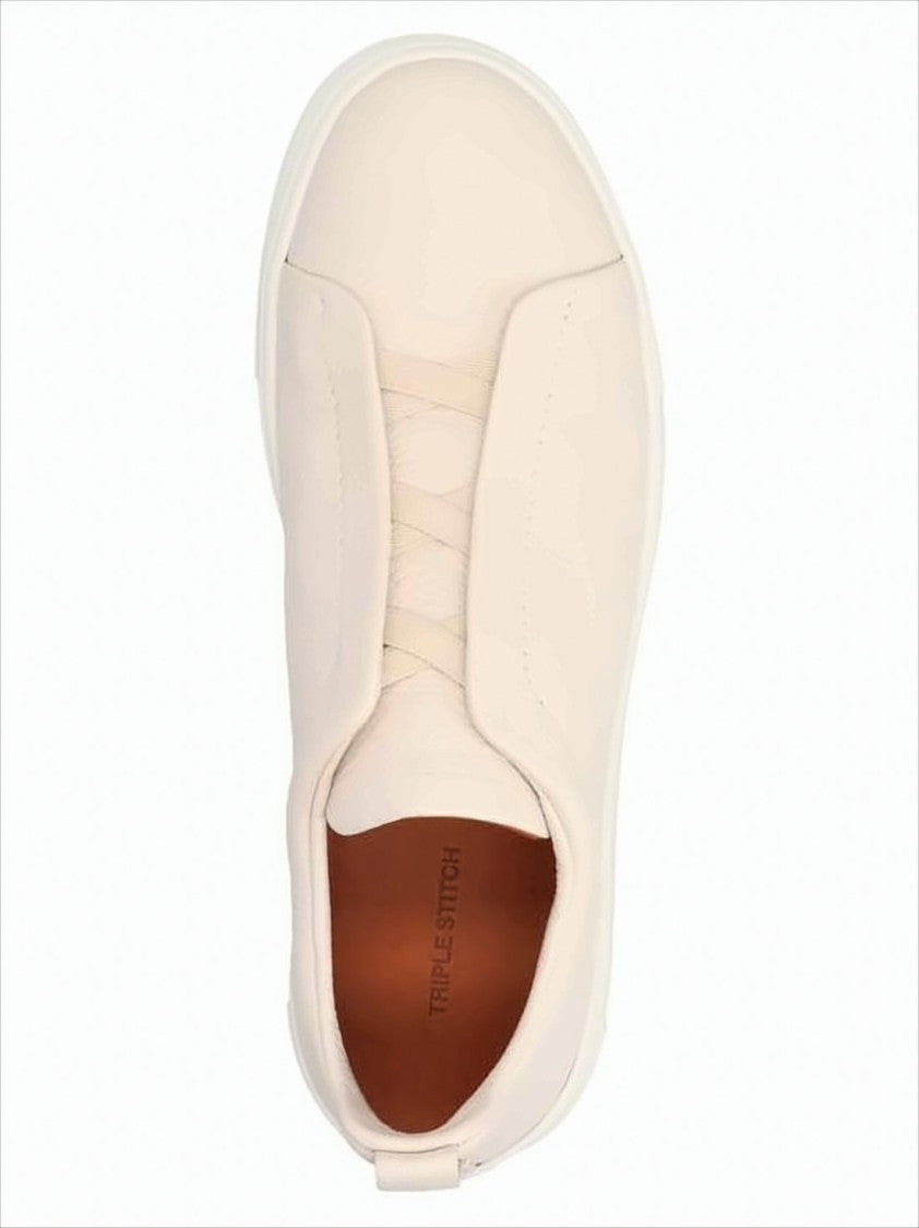 Ermenegildo Zegna Minimalist Deerskin Sneakers With Rubber Sole And Slip-On Design