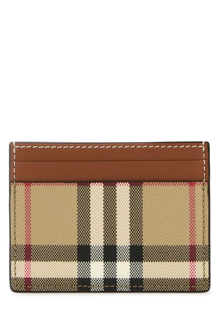 Burberry Beige Check Pattern Cardholder