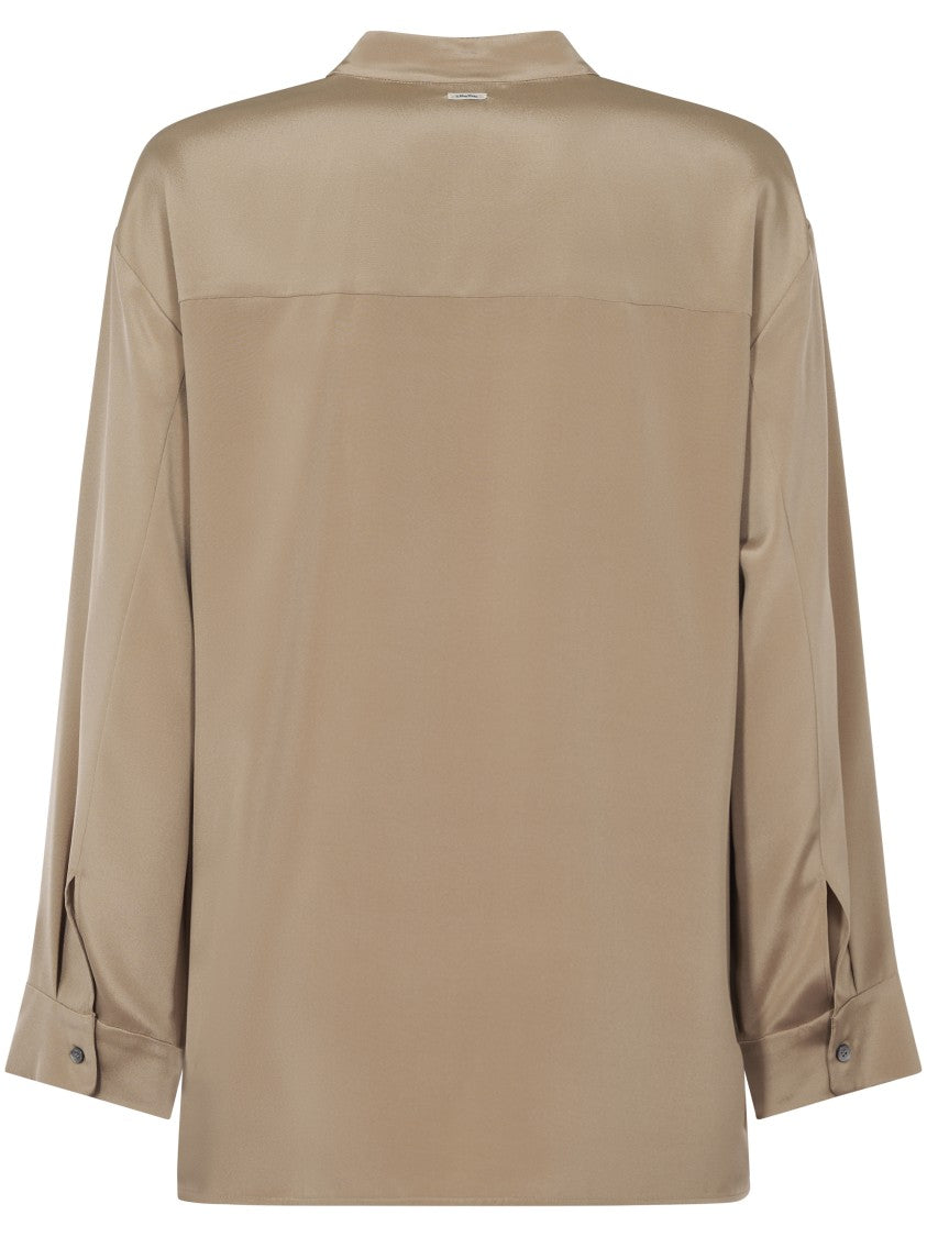 Max Mara Relaxed-Fit Camel Shirt With Classic Collar