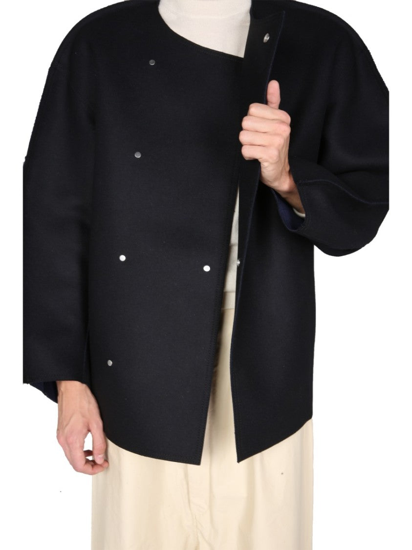 Sunnei Asymmetrical Front Closure Black Coat