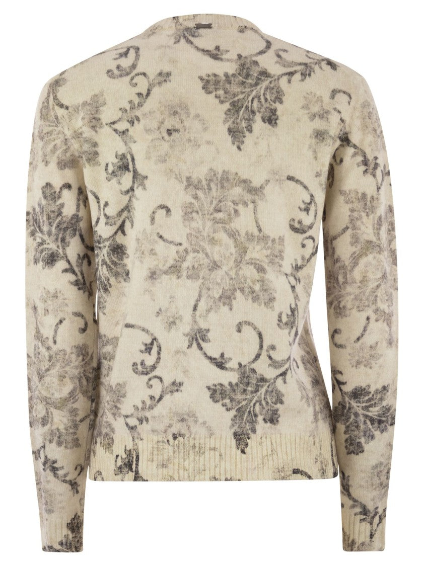 Herno Wool Jumper With Floral Pattern