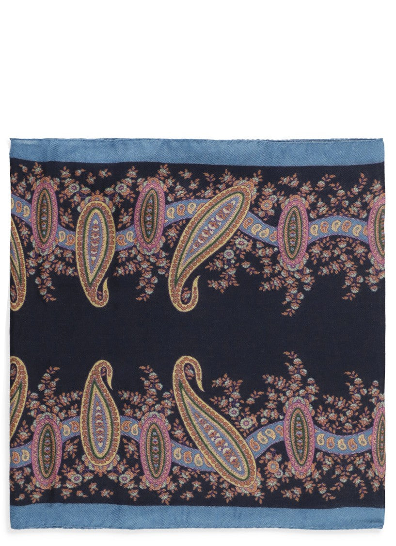 Etro Blue Wool-Cachermire And Silk