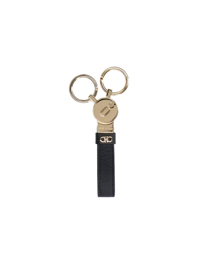 Ferragamo "Gancini" Key Ring Black