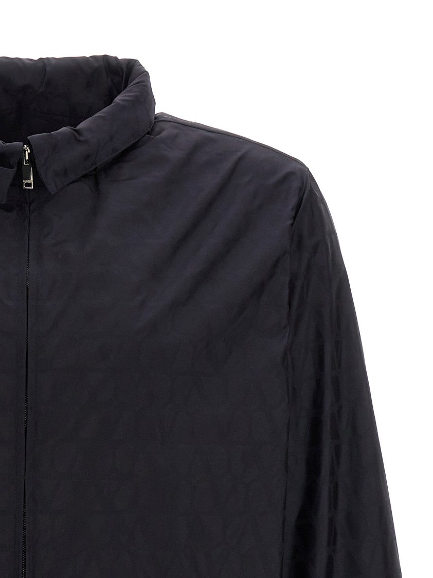 Valentino Garavani Toile Iconographe Blue Nylon Windbreaker