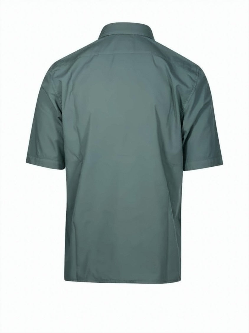 C.P. Company Short-Sleeve Button-Up Shirt With Classic Collar And Flap Pockets