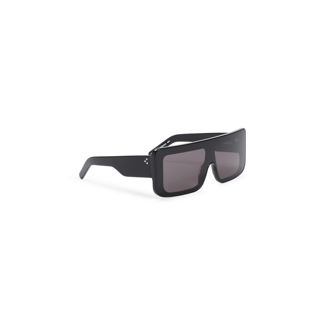 Rick Owens Geometric Black Sunglasses With Bold Silhouette