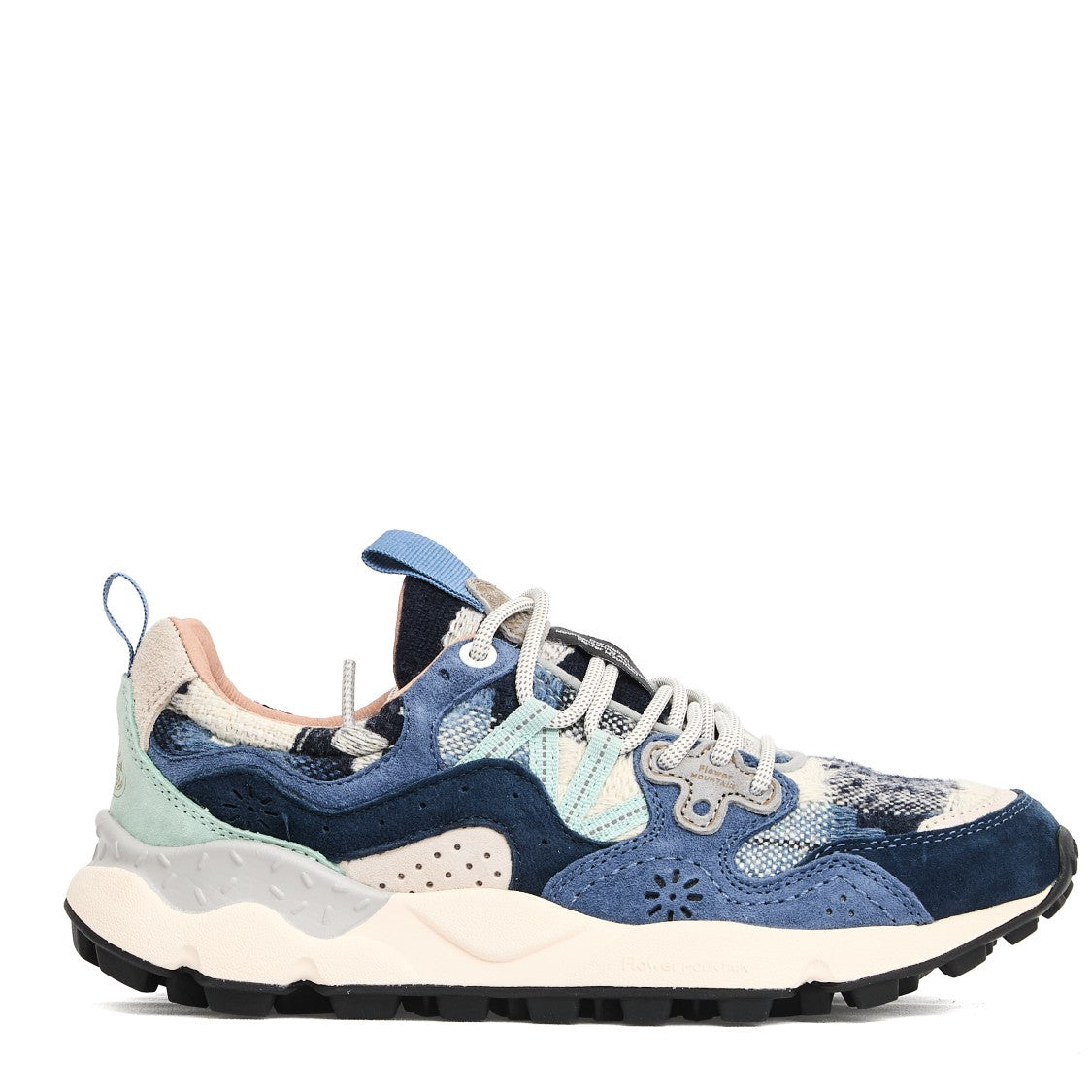Flower Mountain Multi-Textured Sneakers With Suede Overlays And Breathable Insole