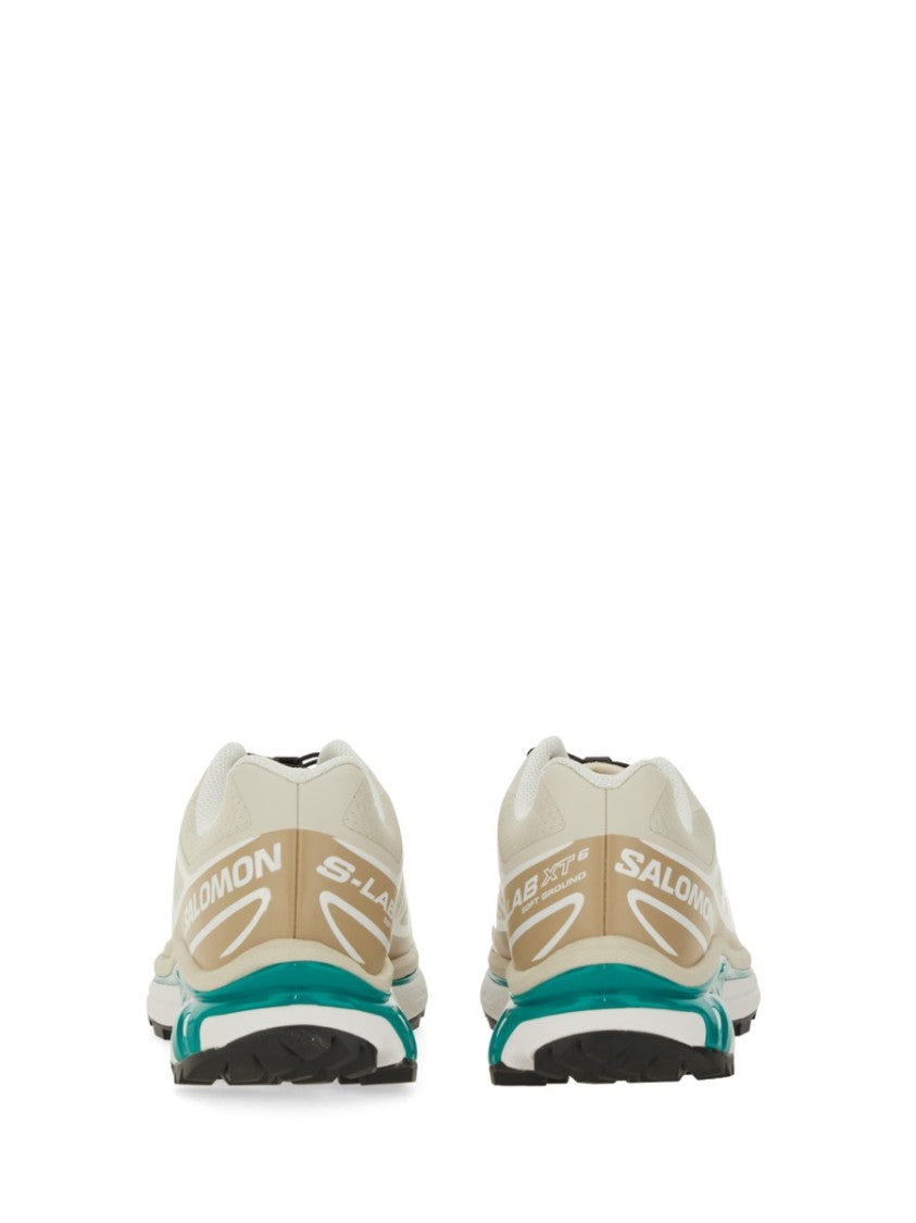 Salomon Streamlined Beige And Off-White Sneakers With Quick-Lace System
