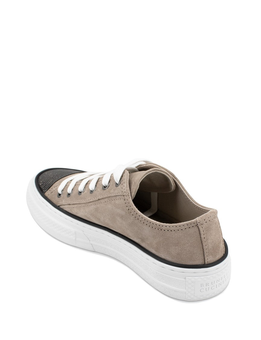 Brunello Cucinelli Walnut Sneakers With Jewelry Embroidery