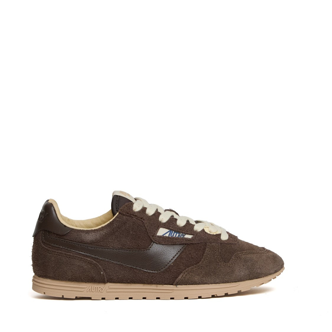 Autry Windspin Low Suede Sneakers, Ebony Leather